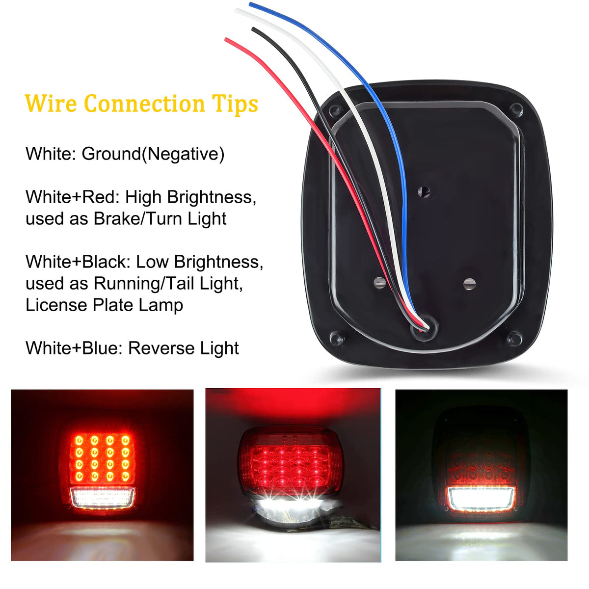 LIMICAR installed on a trailer showing bright reverse and brake lights for safety
