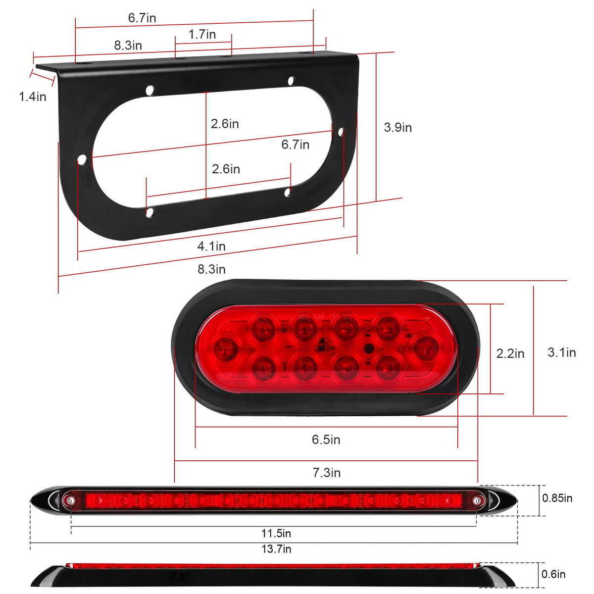 LIMICAR driver-side oval close detail showing sealed lens and durability