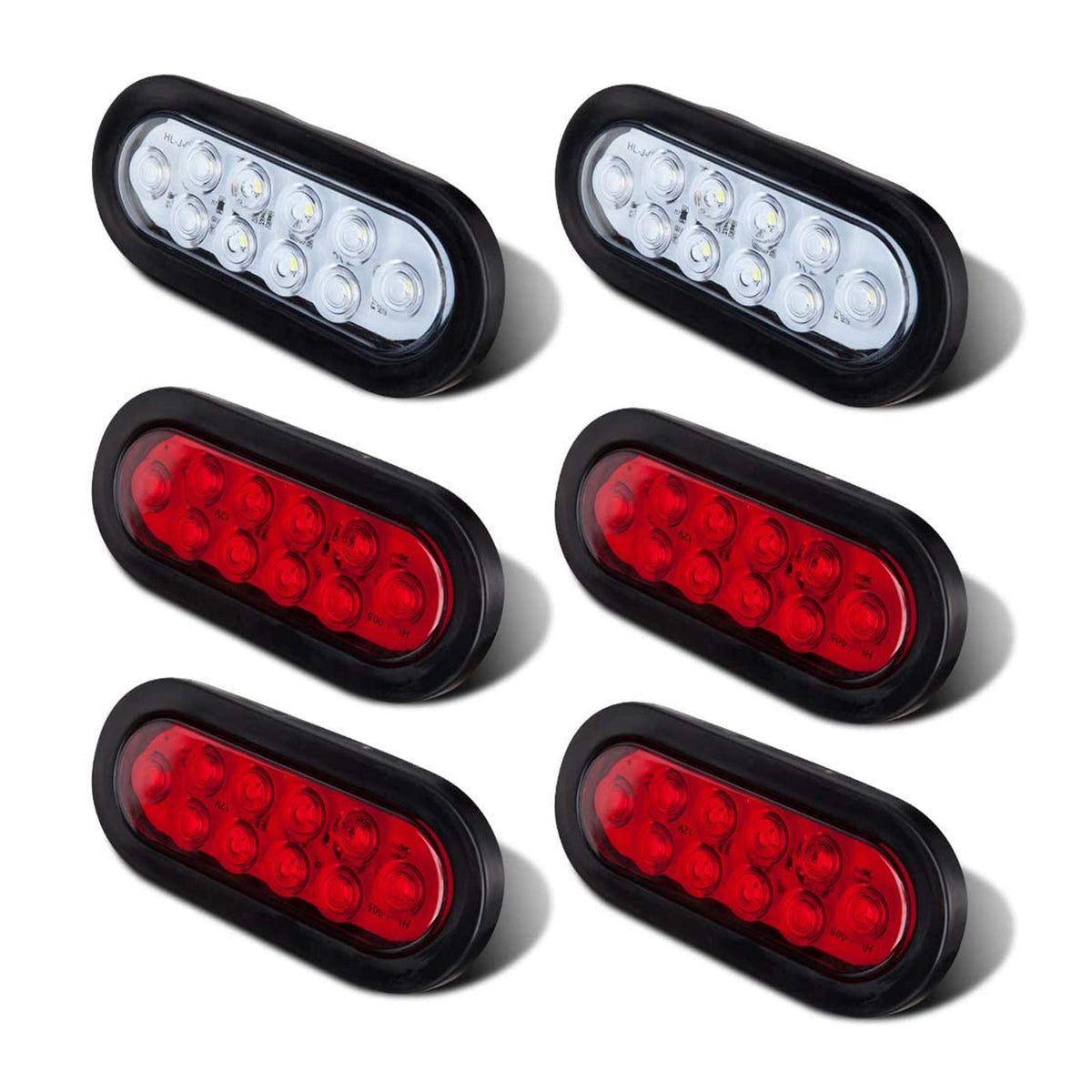 LIMICAR front view of 6-pack lights showing full kit and bright visibility