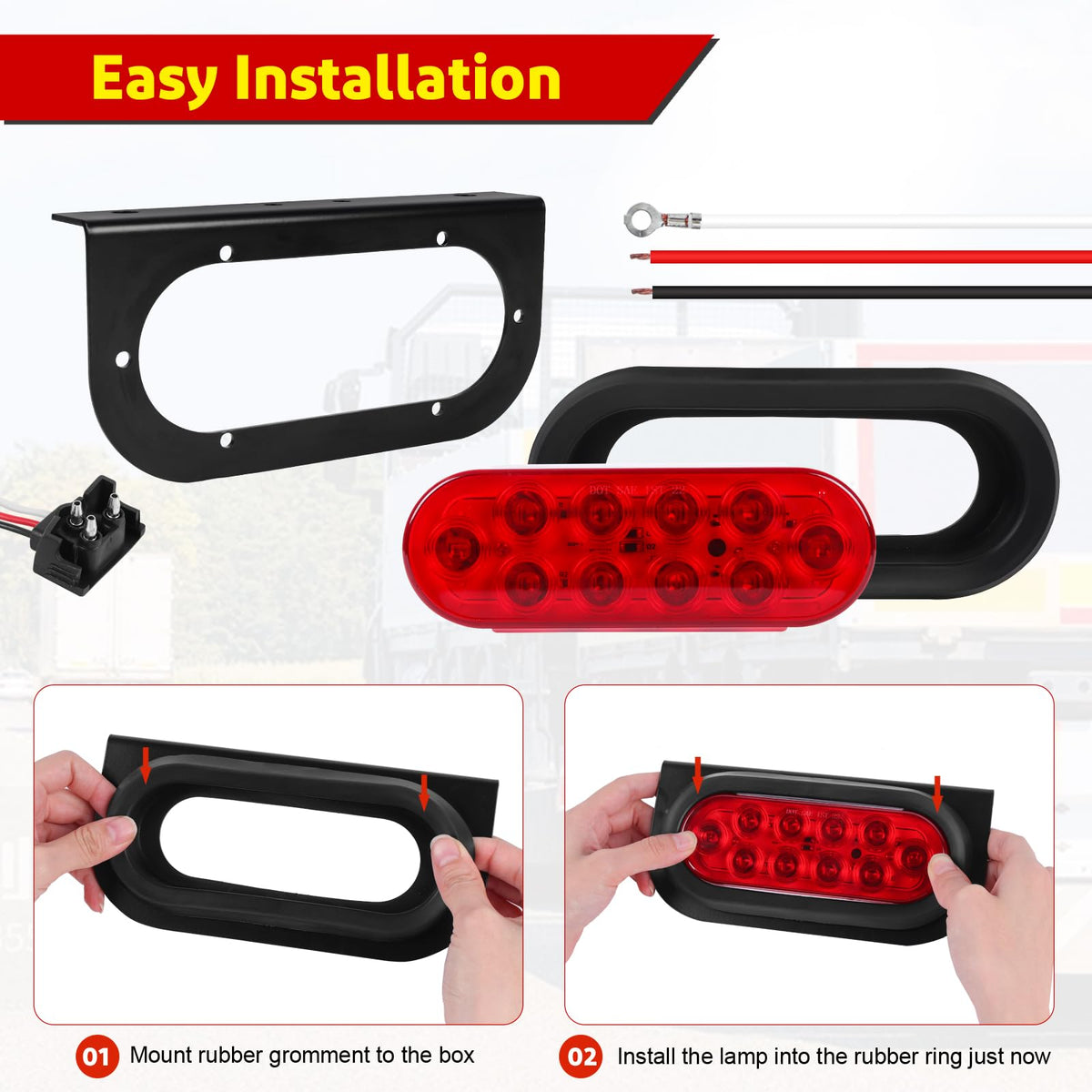 LIMICAR wiring harness and rubber grommet for easy installation