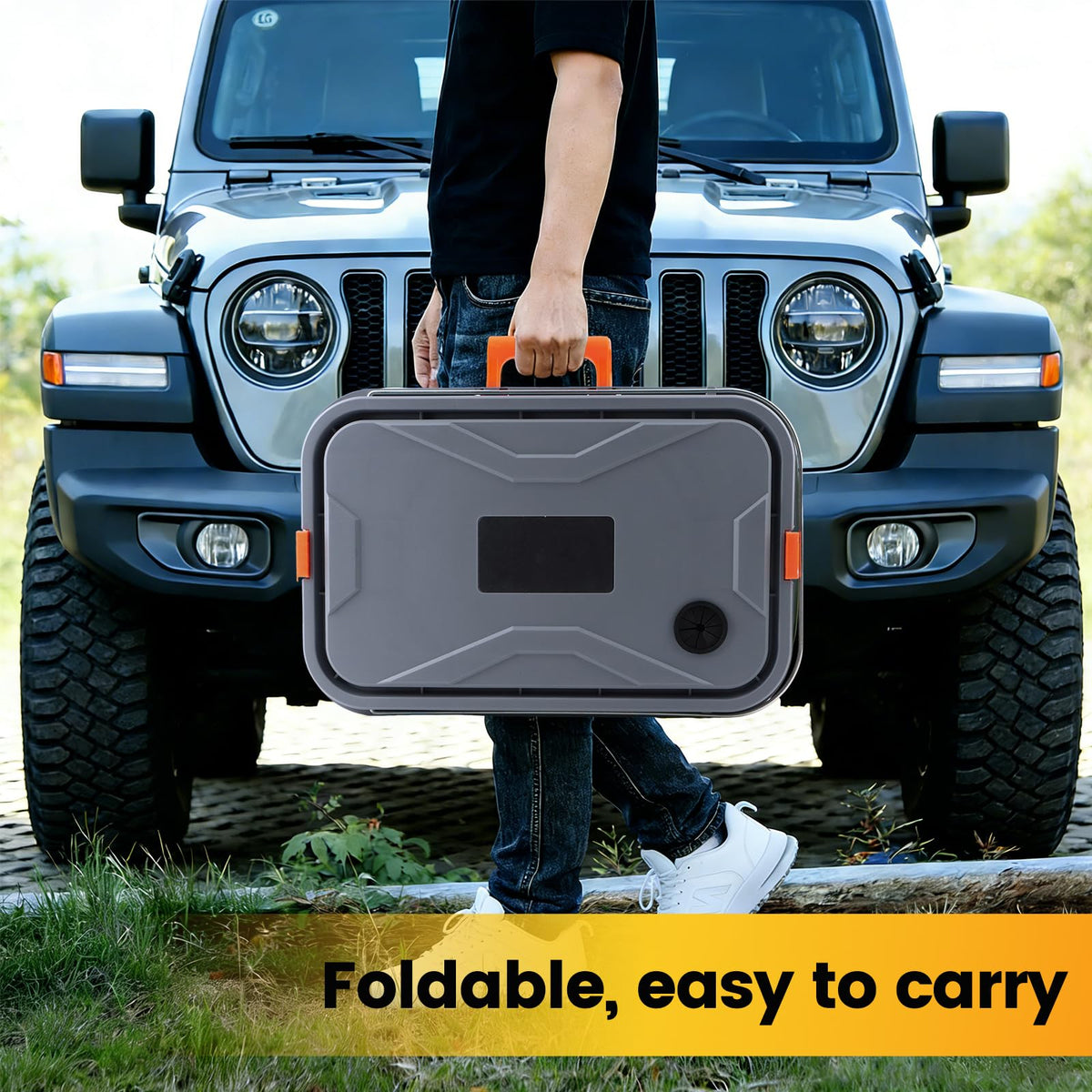 linforking in use with cordless pressure washer for efficient car rinsing