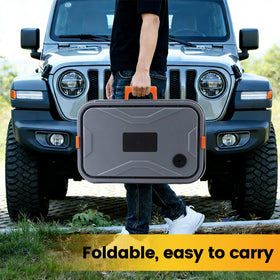 linforking in use with cordless pressure washer for efficient car rinsing