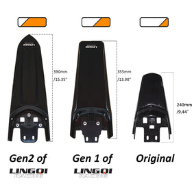 LINGQI RACING side view installed on Light Bee showing improved splash coverage
