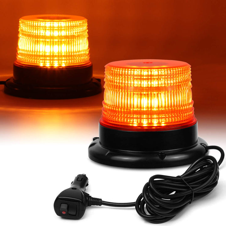 LINKITOM amber strobe front view showing 360° visibility and safety