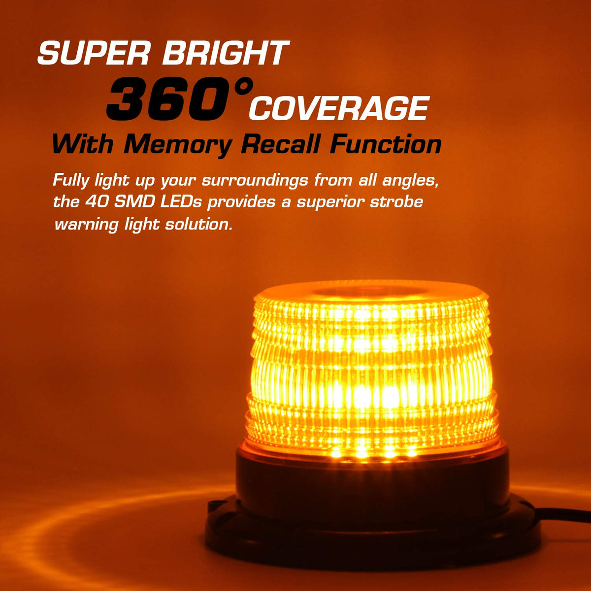 LINKITOM amber strobe mounted on truck rooftop improving roadside visibility
