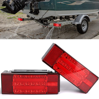 LINKITOM front view of rectangular LED trailer light showing multi-function lens and bright visibility