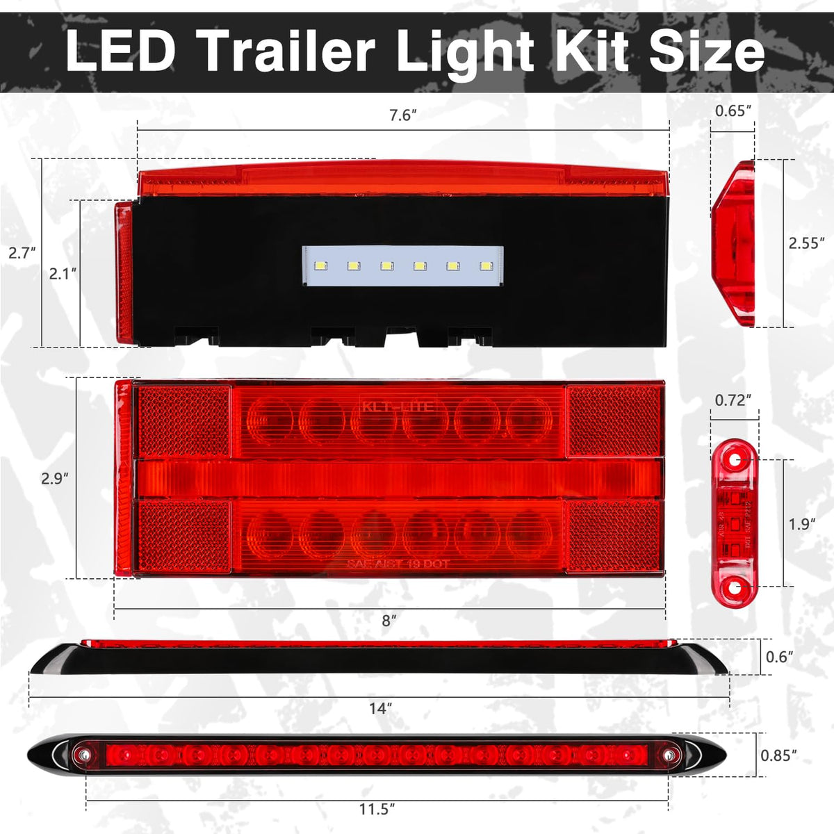LINKITOM lights installed on a boat trailer demonstrating marine readiness and safety