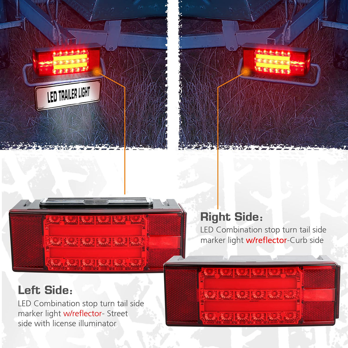 LINKITOM mounted on trailer rear demonstrating easy installation and clear signaling in daytime