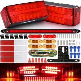 LINKITOM rectangular tail lights front view showing bright LEDs and durable housing