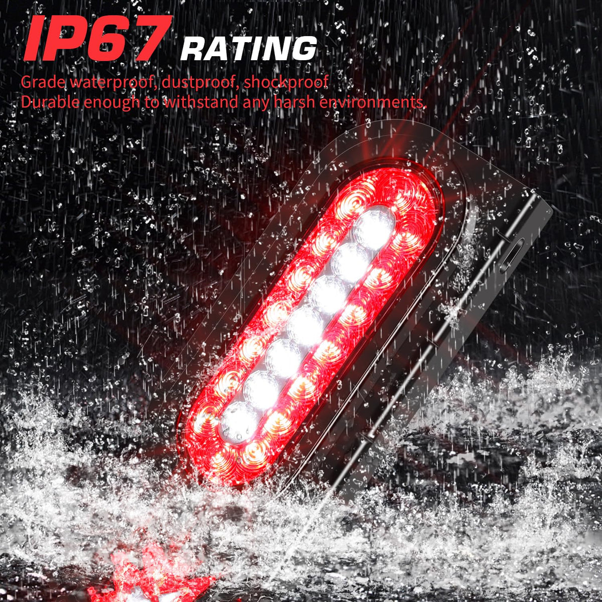 LINKITOM sealed housing side profile demonstrating IP67 water resistance