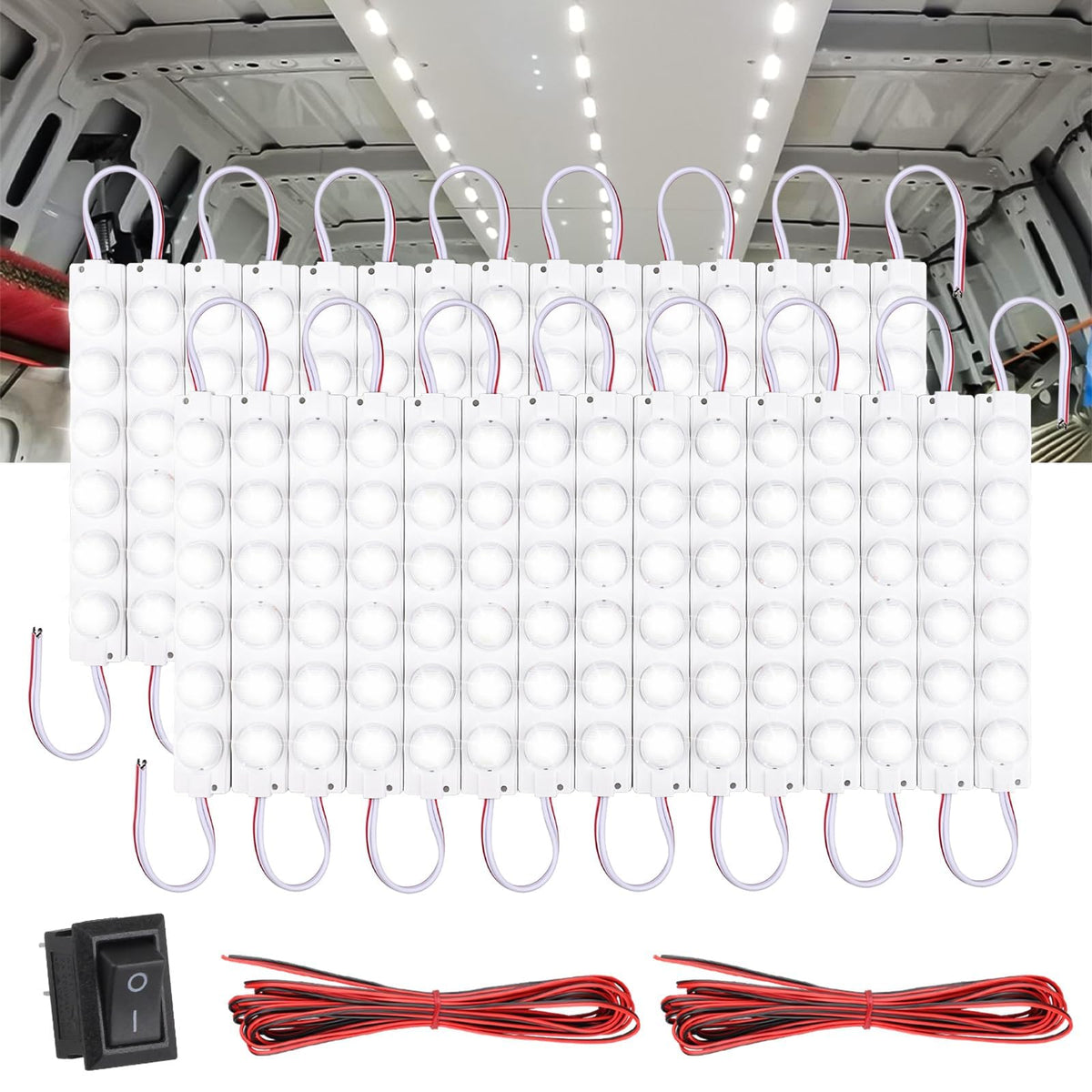 Linkstyle front packaging showing full 180 LED strip kit and contents for easy setup