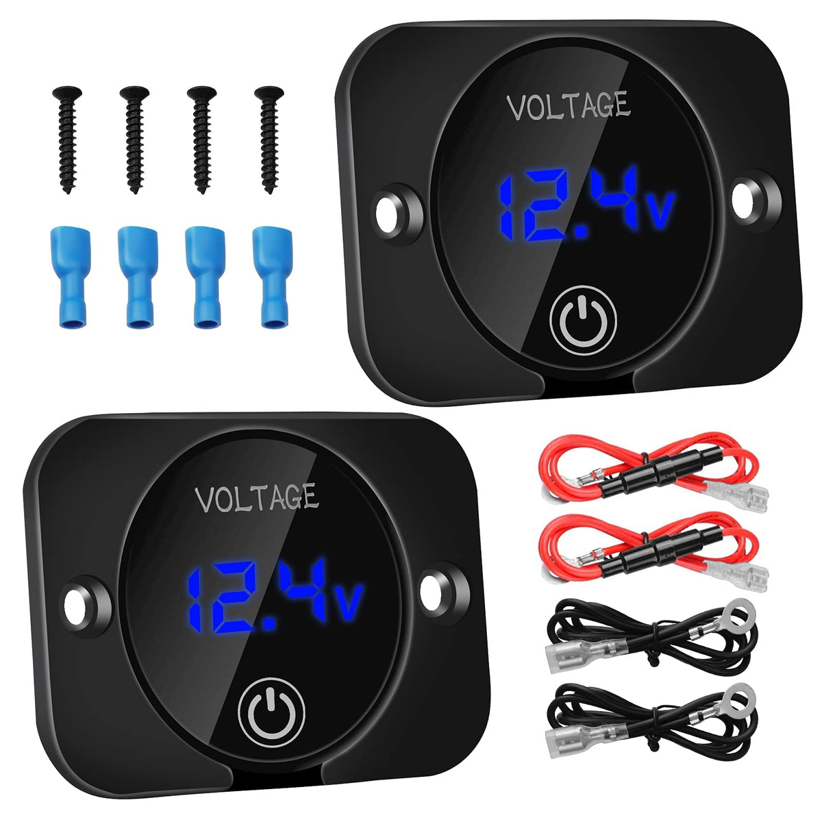 Linkstyle front panel LED voltmeter showing clear readout and easy install benefit