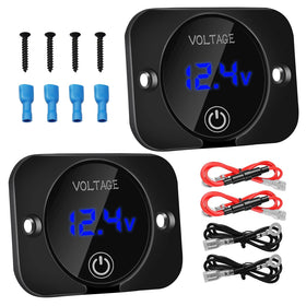 Linkstyle front panel LED voltmeter showing clear readout and easy install benefit