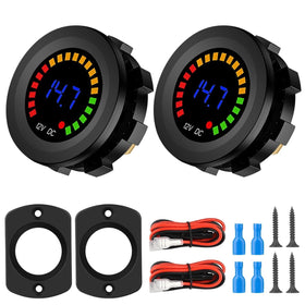 Linkstyle front panel round volt meter showing clear LED readout and readable numbers