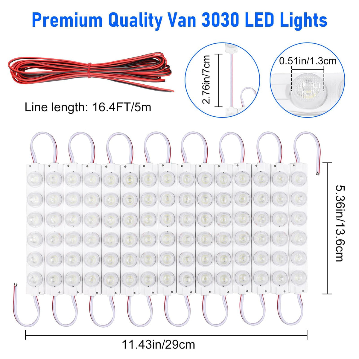 Linkstyle LED strip next to ruler to show module length and install scale