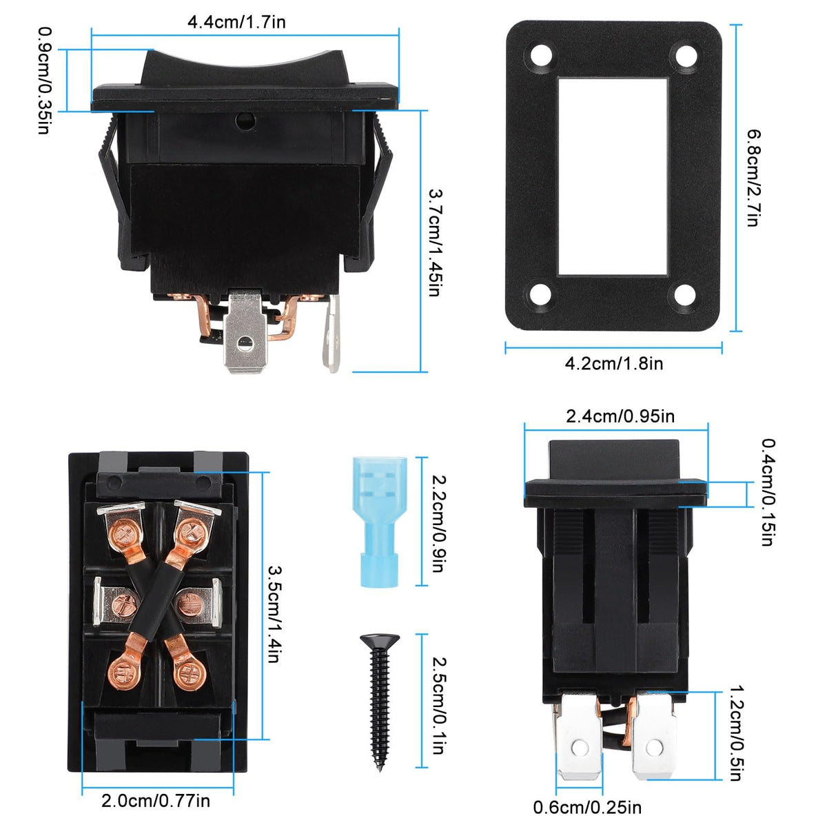 Linkstyle switch installed in RV panel demonstrating clean replacement and accessibility