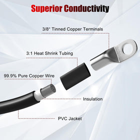 Linkstyle tinned 3/8-inch ring terminal close-up showing corrosion resistance and secure fit