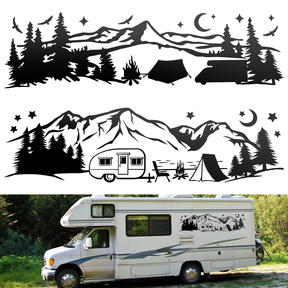 Linkstyle van front view decal applied showing nature motif and instant visual upgrade