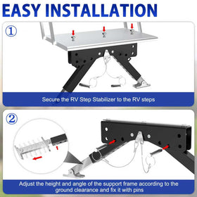Linone close-up of pivoting bracket highlighting secure step alignment