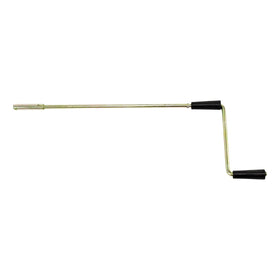 Lippert crank next to ruler showing scale and convenient storage size