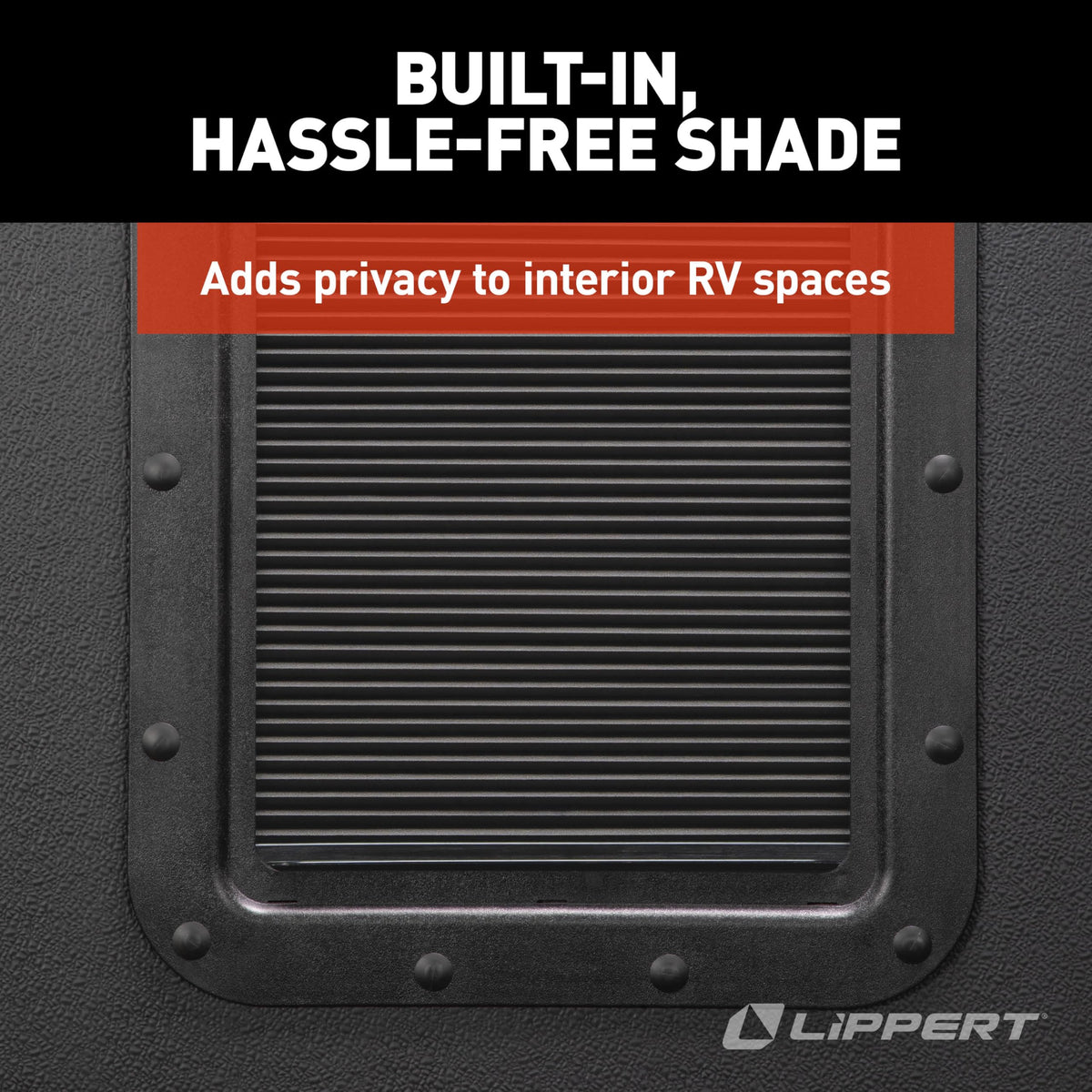 Lippert EcoCell snapped into Thin Shade frame showing easy installation benefit