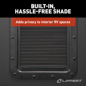 Lippert EcoCell snapped into Thin Shade frame showing easy installation benefit
