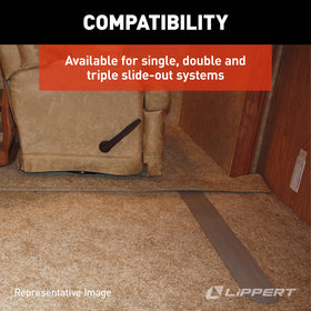 Lippert Flex Guard straightened during slide extension illustrating smooth support
