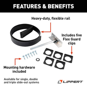 Lippert Flex Guard installed under slide demonstrating protected plumbing and wiring