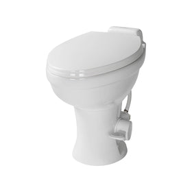 Lippert Components Flow Max front profile showing ceramic bowl and residential seat providing comfort