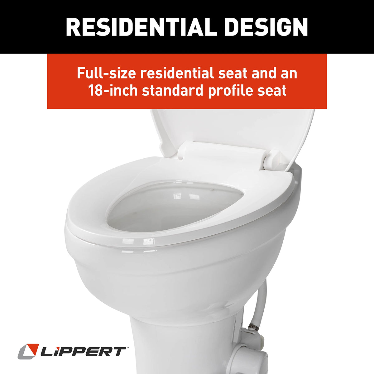 Lippert Components Flow Max fully enclosed rim close-up reducing splash and simplifying cleanup