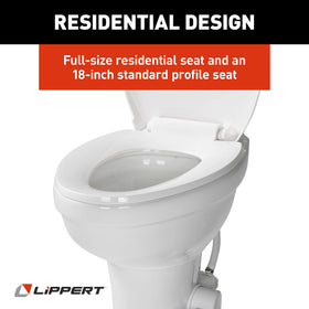 Lippert Components Flow Max fully enclosed rim close-up reducing splash and simplifying cleanup