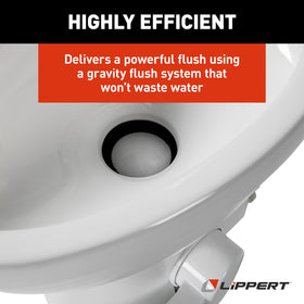 Lippert Components Flow Max next to a measuring tape showing 18-inch seat height for taller users