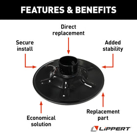 Lippert Components close-up of pad texture and powder-coat finish for rust resistance