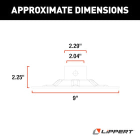 Lippert Components side profile of foot pad highlighting sturdy steel construction