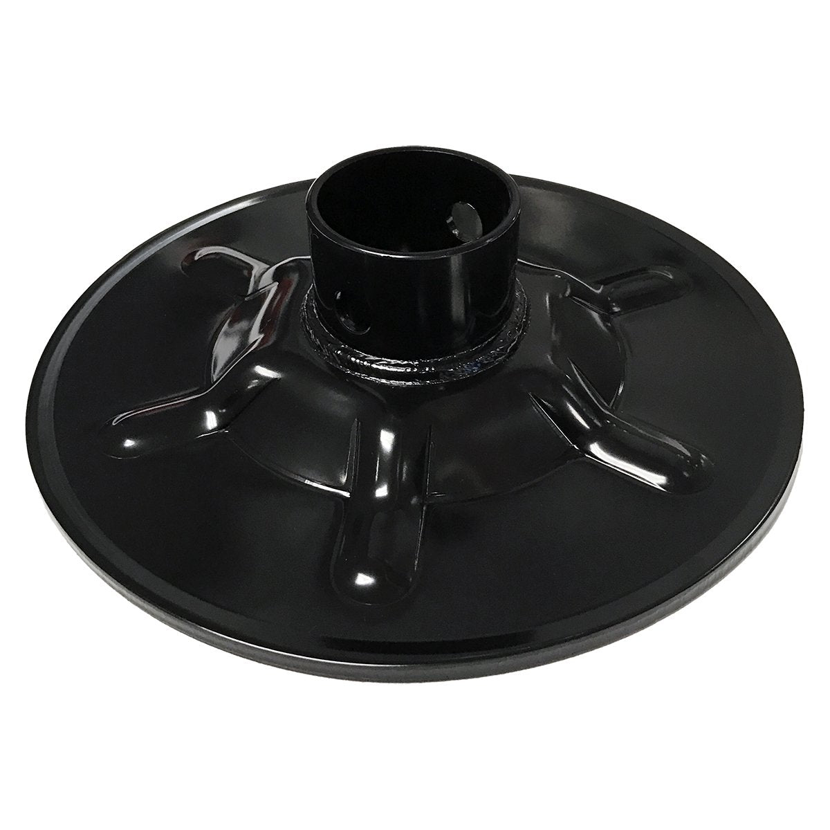 Lippert Components front view of 9-inch jack foot pad showing stable base benefit
