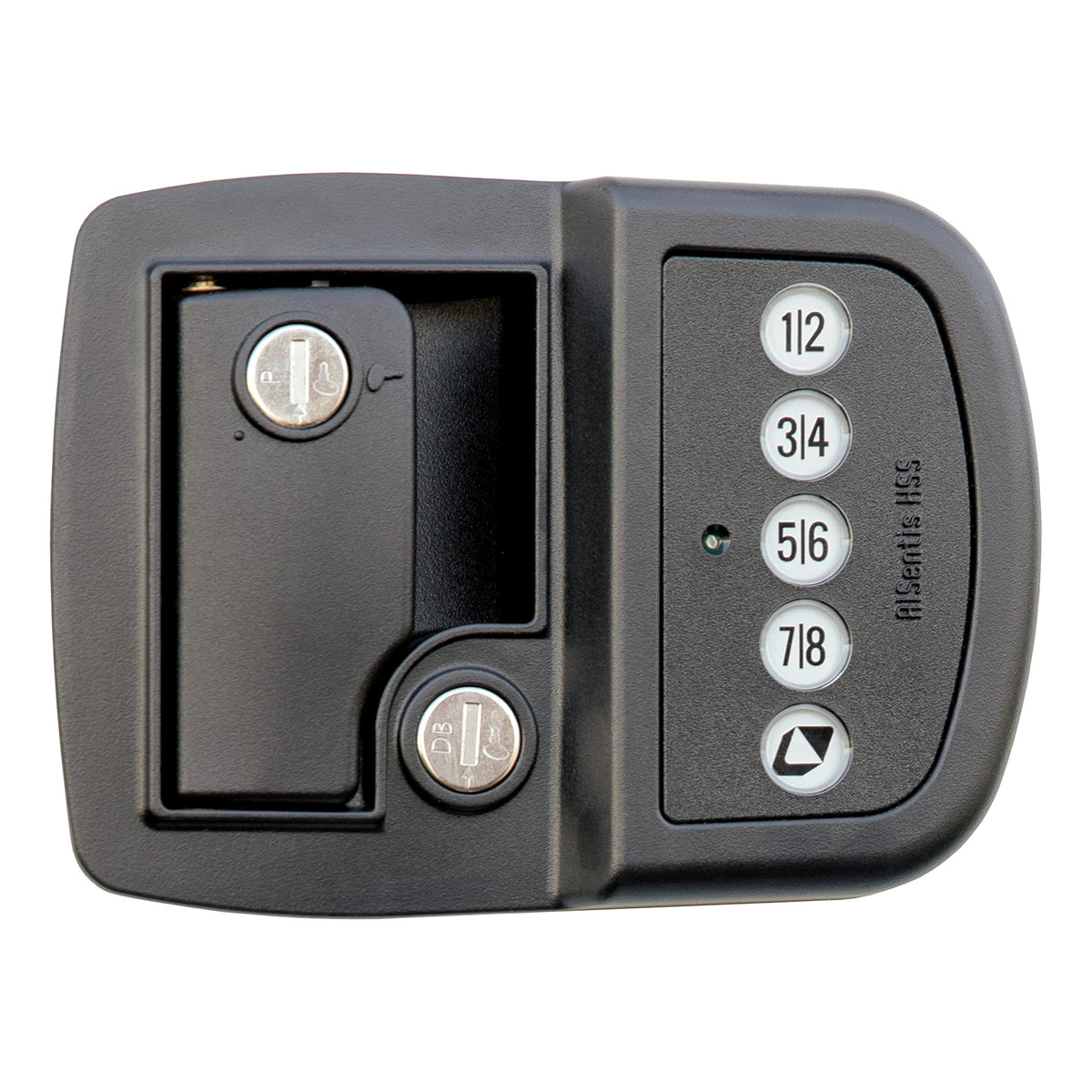 Lippert Components front view of lock showing keypad and handle for secure entry