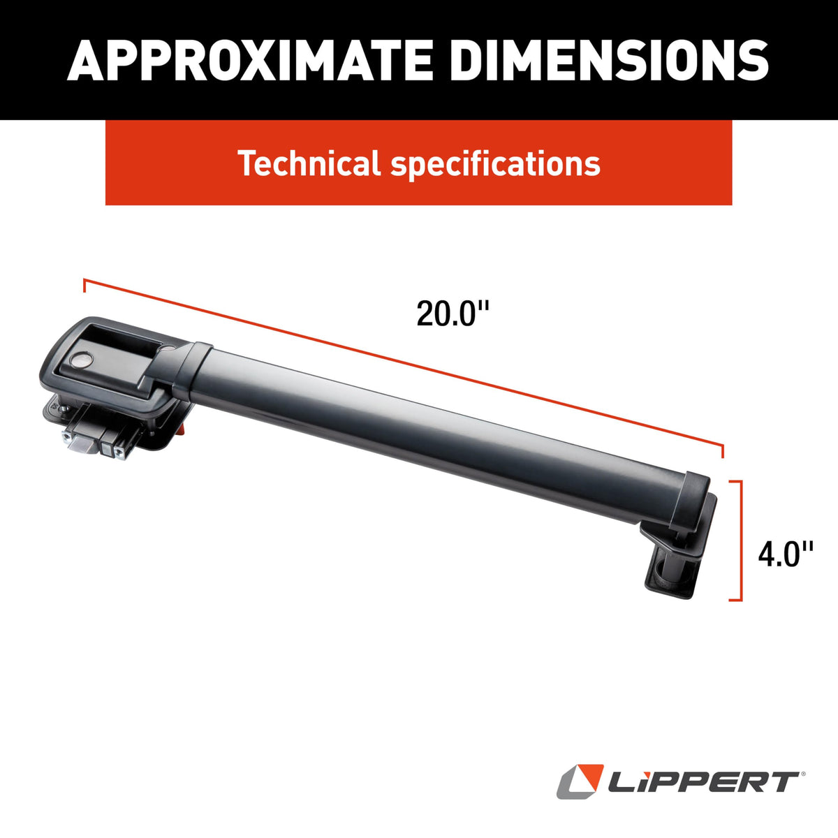 Lippert LatchXtend close-up of curved grip for comfortable opening