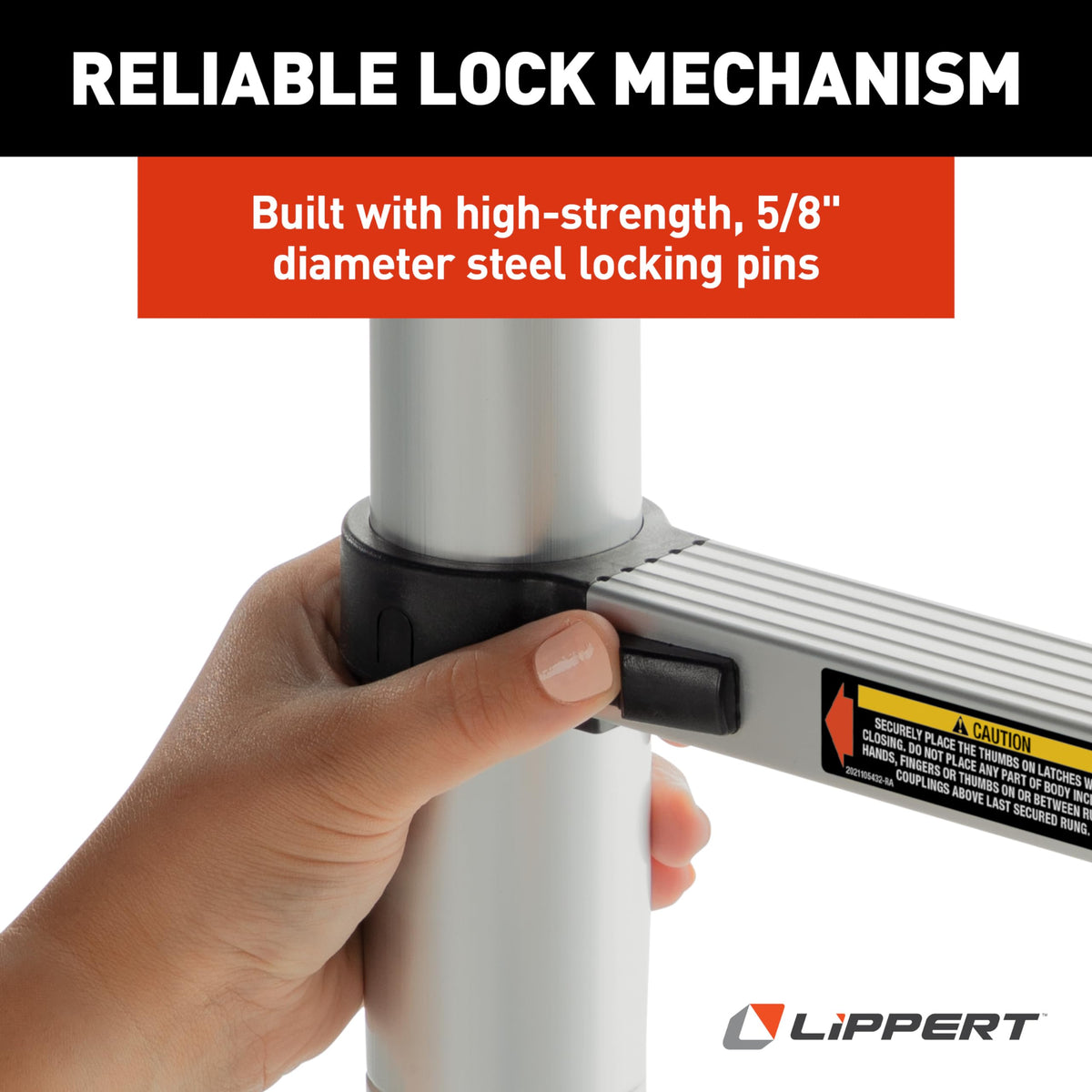 Lippert On-The-Go secured with strap while being carried for travel safety