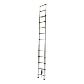 Lippert front view of ladder showing full extended height and stable angle benefit