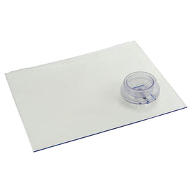 Lippert Components front view of white replacement slider panel showing full face and knob for clear identification
