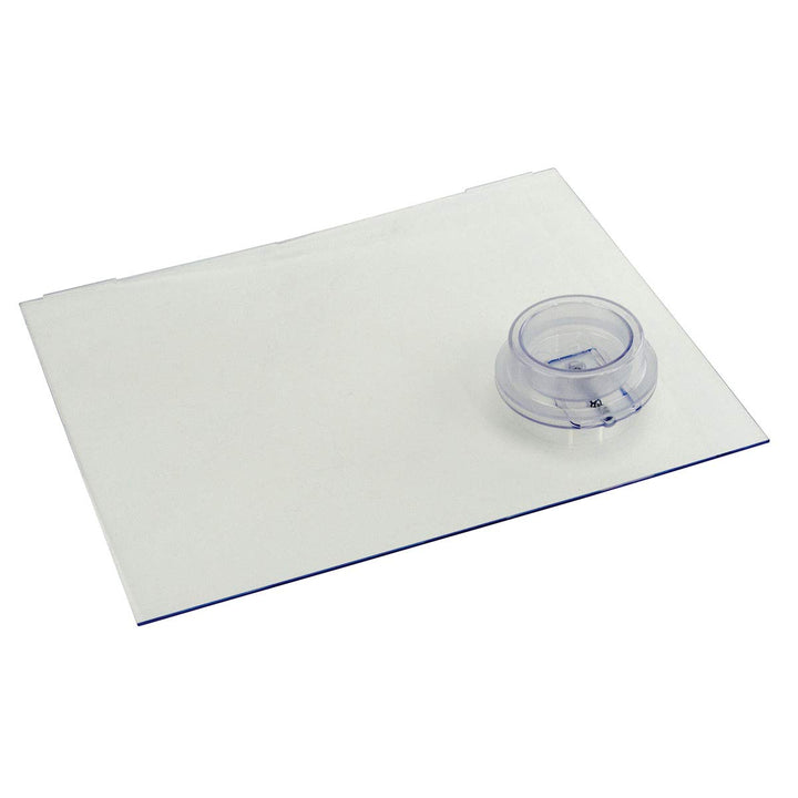 Lippert Components front view of white replacement slider panel showing full face and knob for clear identification