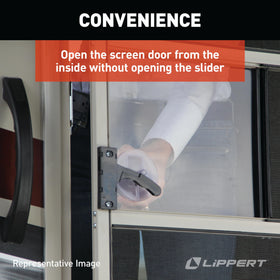 Lippert Components slider panel beside a ruler illustrating 12 by 9.75 inch dimensions for precise fit