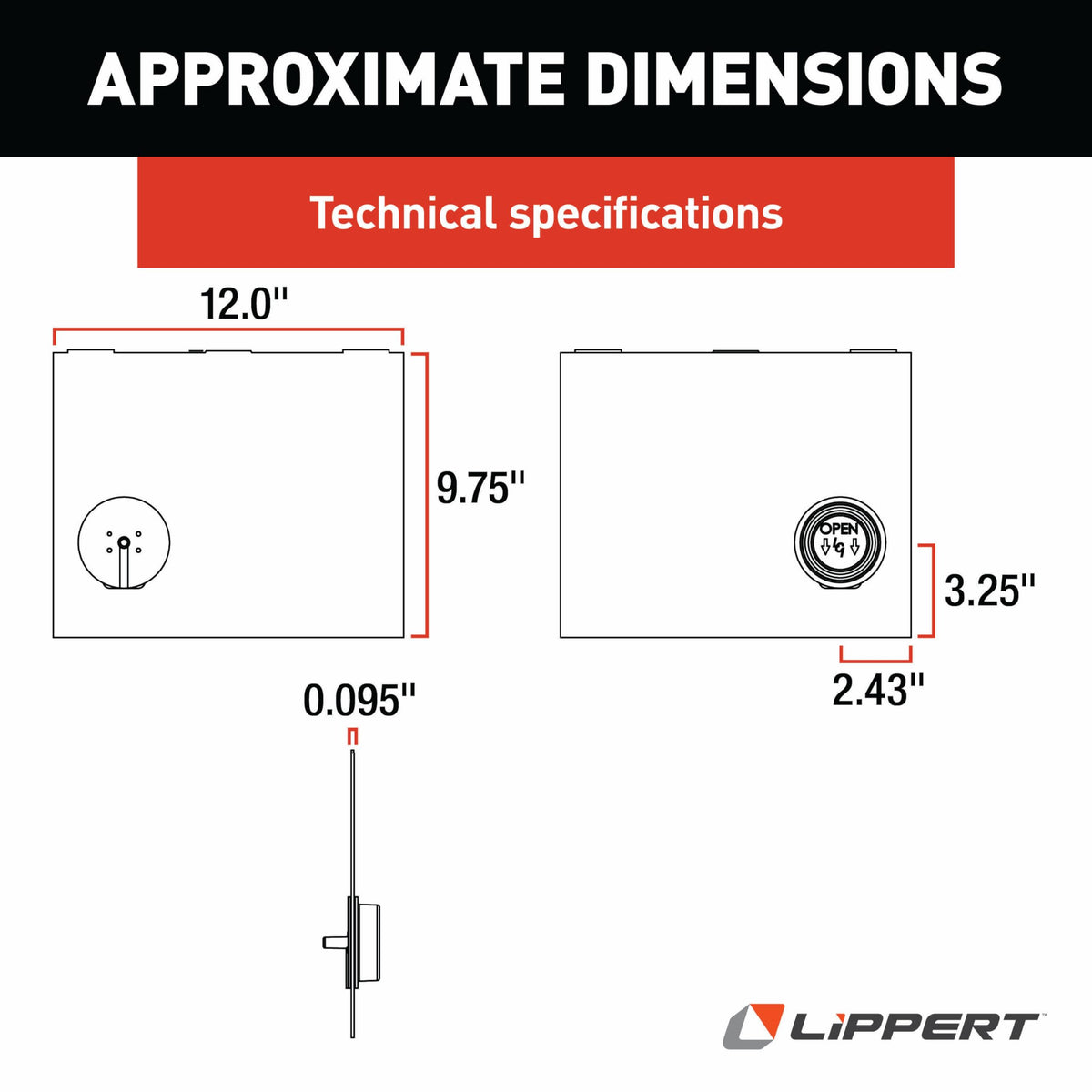 Lippert Components side profile of slider panel displaying slim durable plastic construction and edge fit