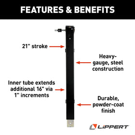 Lippert snap pin detail illustrating secure attachment benefit
