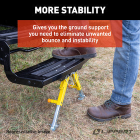 Lippert quick-release pin detail enabling fast height adjustments