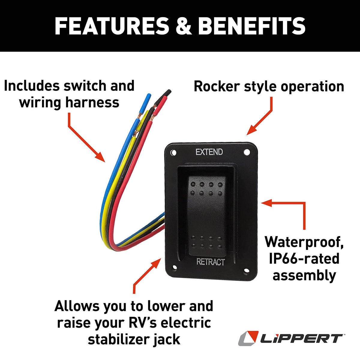 Lippert Components wiring harness detail showing secure connection for durable performance