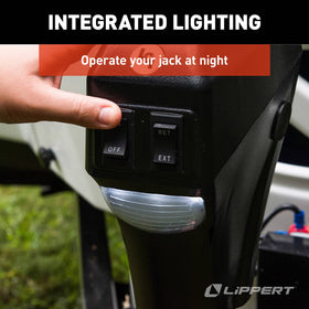 Lippert textured housing detail protecting jack from chips and road wear