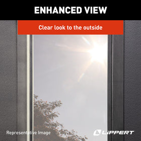 Lippert Components Thin Shade fully raised showing clear outside view benefit
