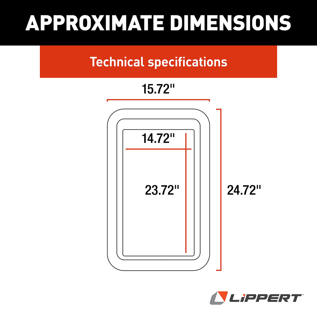 Lippert Components close-up of black frame seal showing water protection benefit
