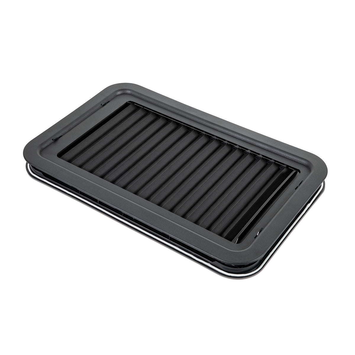 Lippert Components front view of Thin Shade kit showing clean black frame and window benefit privacy